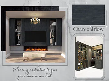 Charcoal flow fitted tv unit