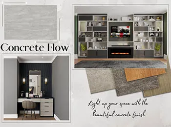 Concrete flow fitted dressing unit